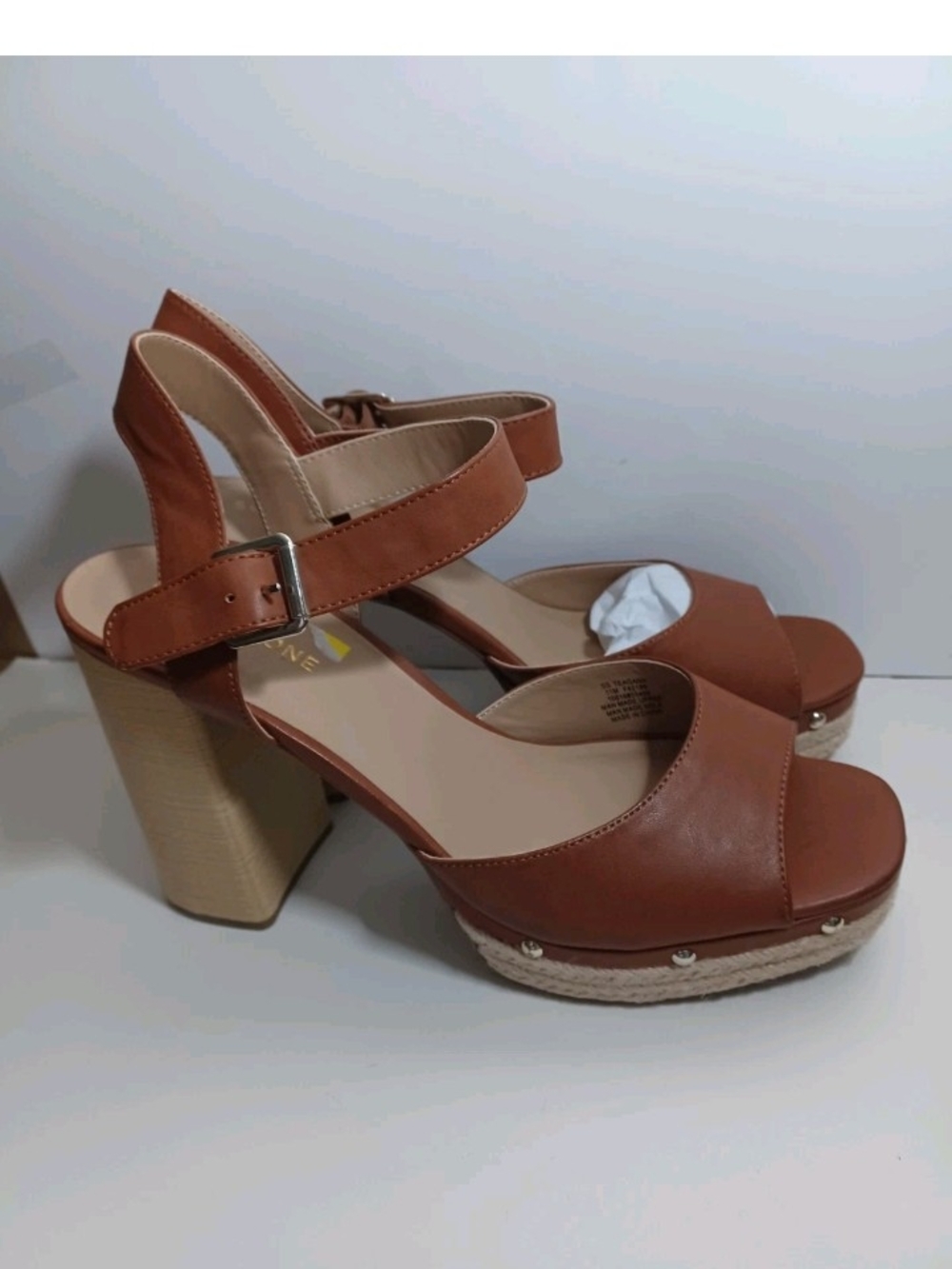 Sun And Stone Women's Brown Block Heel Platform Sandals 11M